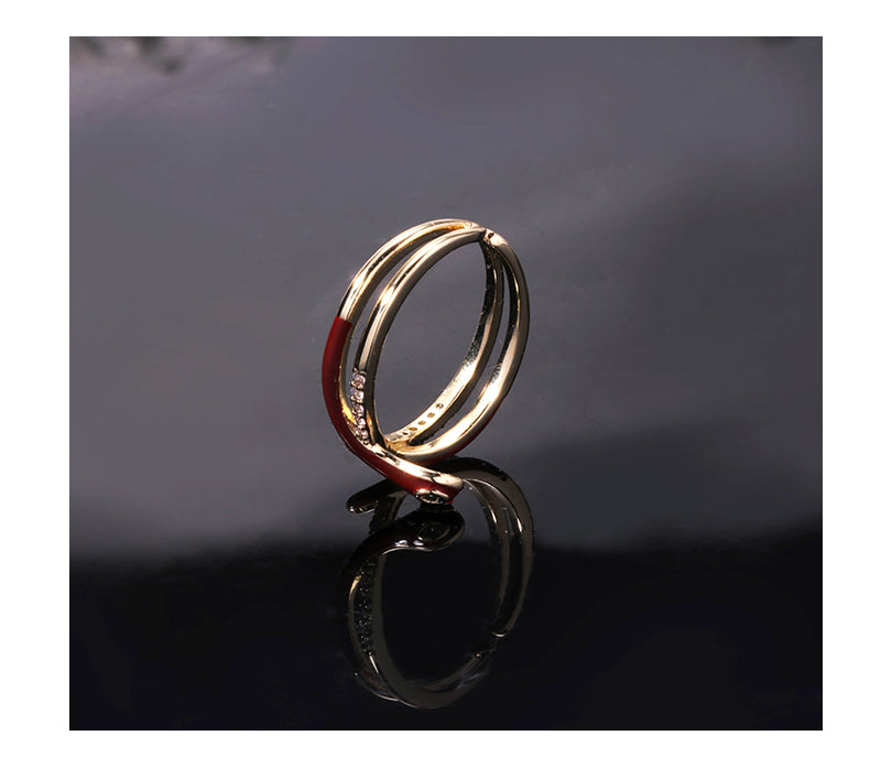 Red Enamel Serpent Ring – Bold Red Snake Adjustable Ring