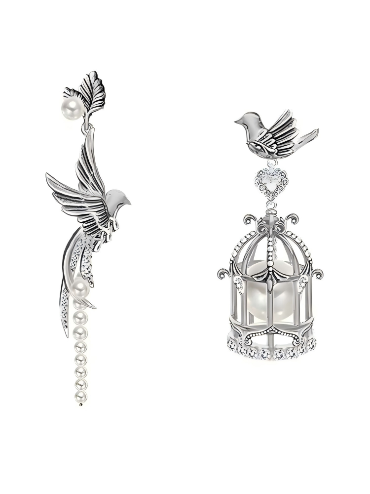 Nostalgia bird and cage earing