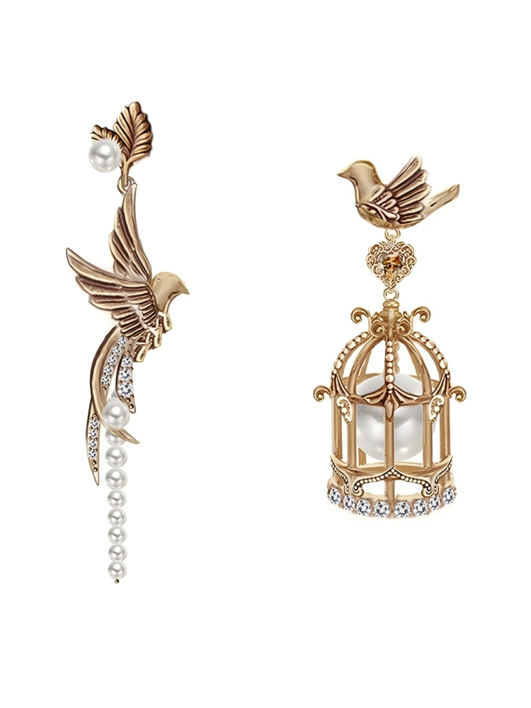 Nostalgia bird and cage earing
